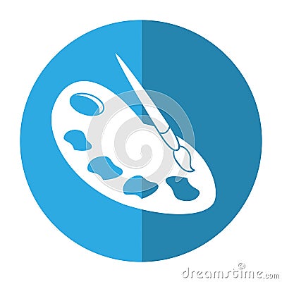 Palette color paint brush shadow Vector Illustration