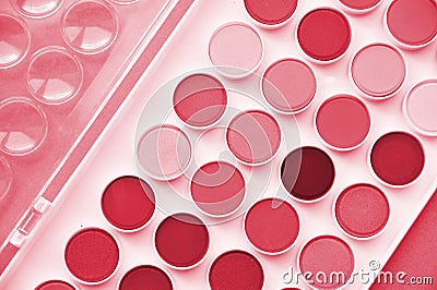 Palette of colorful watercolors. Stock Photo