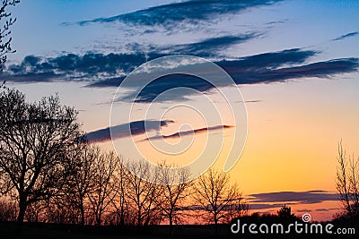 Palette of colour sunset Saskatchewan prairie Stock Photo