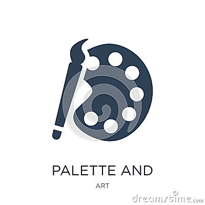 palette and paint brush icon in trendy design style. palette and paint brush icon isolated on white background. palette and paint Vector Illustration