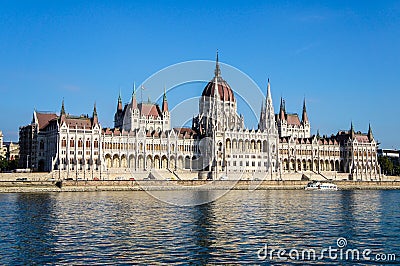 Paliament of Budapest and Danube River Editorial Stock Photo