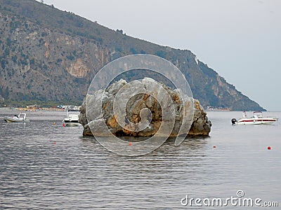 Palinuro - Rock in the Bay of the Mingard Stock Photo