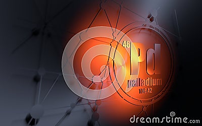 Palladium chemical element. Stock Photo