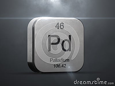 Palladium element from the periodic table Stock Photo