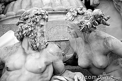 Pallas-Athena-Brunnen Fountain, Austrian Parliament in Vienna, A Stock Photo
