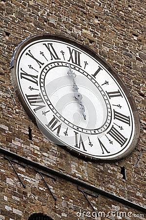Pallazo Vecchio clock. Firenze. Stock Photo