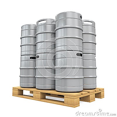Pallet of Beer Kegs Stock Photo