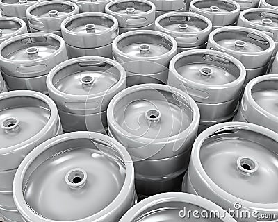 Pallet of Beer Kegs Stock Photo