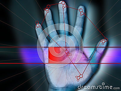 Palm access Scanning Stock Photo