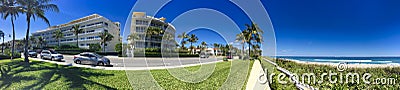 PALM BEACH, FL - FEBRUARY 2016: Beautiful scenario along the city coastline on a sunny winter day Editorial Stock Photo