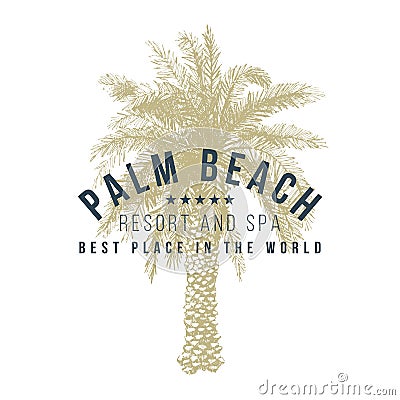 Palm beach logo template Vector Illustration