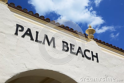 Palm Beach sign on wall of a building Stock Photo