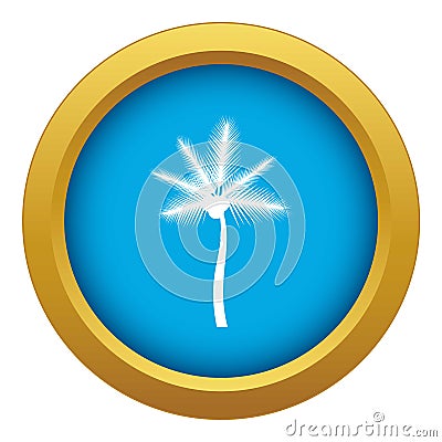 Palm butia capitata icon blue vector isolated Vector Illustration