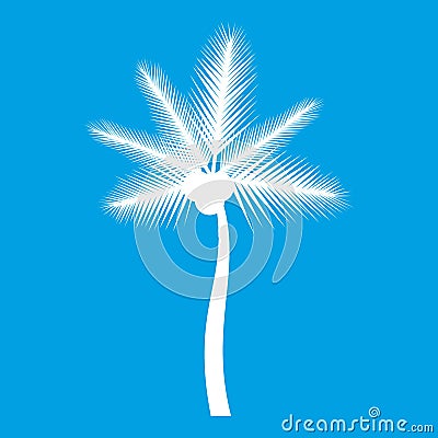 Palm butia capitata icon white Vector Illustration