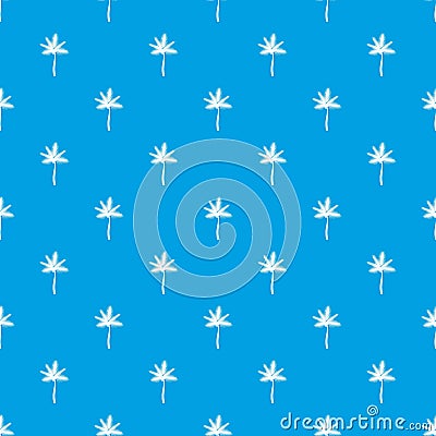 Palm butia capitata pattern seamless blue Vector Illustration