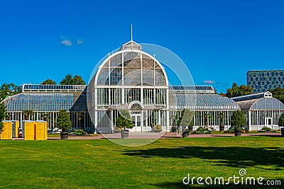 The palm greenhouse at the Garden Society of Gothenburg in Swede Editorial Stock Photo
