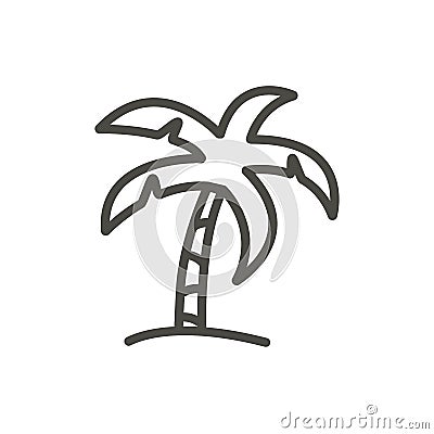 Palm icon vector. Line beach tree symbol isolated. Trendy flat outline ui sign design. Thin linear Vector Illustration