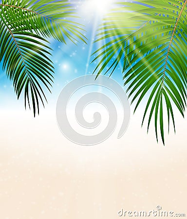 Palm Leaf Vector Background Illustration Vector Illustration