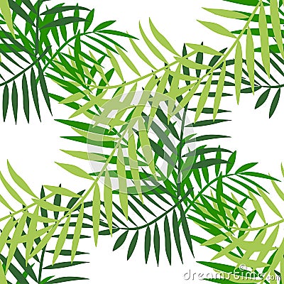 Palm leaves color seamless 3 Vector Illustration