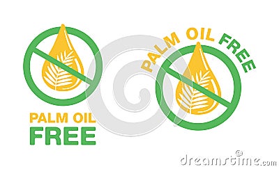 Palm oil free stamp for ingredients composition Vector Illustration