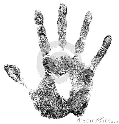 Palm print or handprint isolated Stock Photo