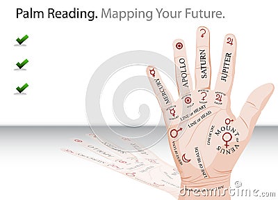 Palm Reading Slide Vector Illustration