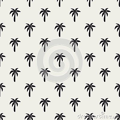 Palm seamless pattern. Repeating palm trees pattern. Modern coconut tree. Contemporary background. Repeated tropical texture for d Cartoon Illustration
