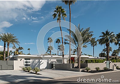 Palm Springs, California classic midcentury residential architecture Stock Photo