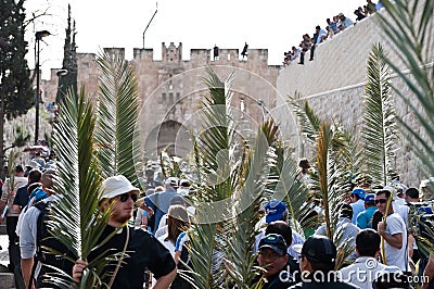 Palm Sunday Procession in Jerusalem Editorial Stock Photo