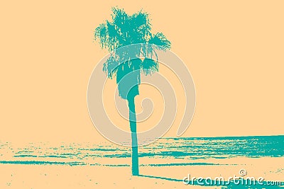 Palm tree. Cartoon Illustration