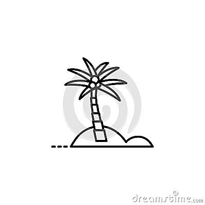 palm tree dusk style icon. Element of travel icon for mobile concept and web apps. Thin line palm tree dusk style icon can be used Stock Photo