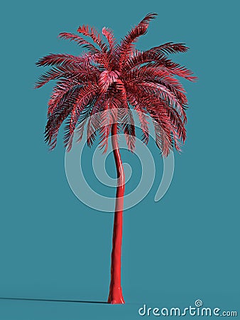Palm tree gold golden tropical plant dream beach symbol design element great vacation tour concept. render isolated Stock Photo