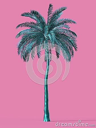 Palm tree gold golden tropical plant dream beach symbol design element great vacation tour concept. render isolated Stock Photo