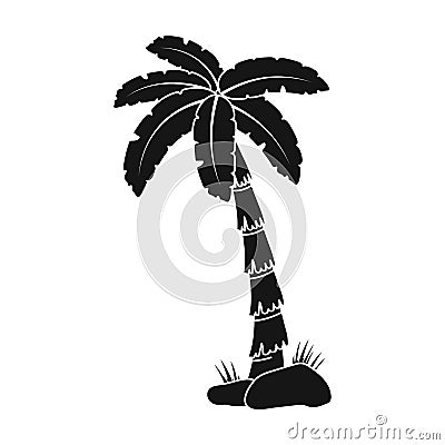 Palm tree icon in black style isolated on white background. Brazil country symbol stock vector illustration. Vector Illustration
