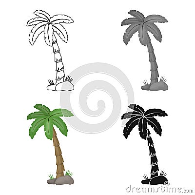 Palm tree icon in cartoon style isolated on white background. Brazil country symbol stock vector illustration. Vector Illustration