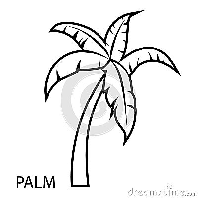 Palm tree icon, outline style Vector Illustration