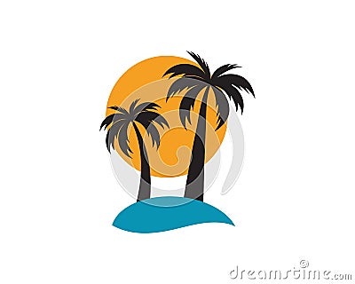 Palm tree logo template vector Vector Illustration