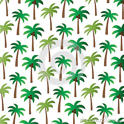 Palm tree pattern on white Vector Illustration