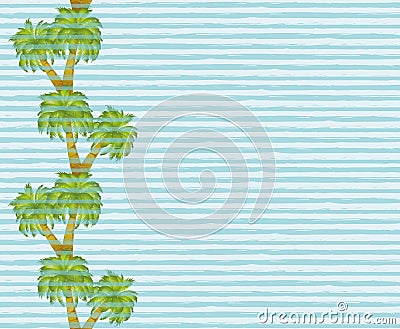 Palm tree seamless banner Vector Illustration