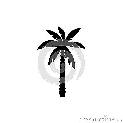 Palm tree silhouette icon vector Vector Illustration