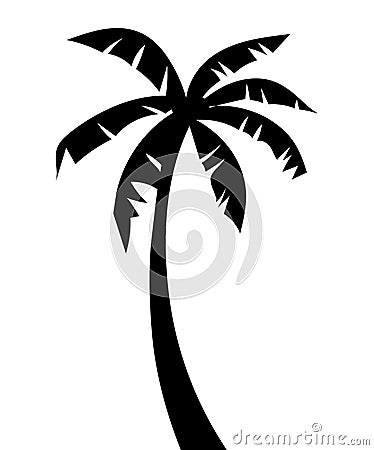 Palm tree silhouette vector.Palm tree dillustration Vector Illustration