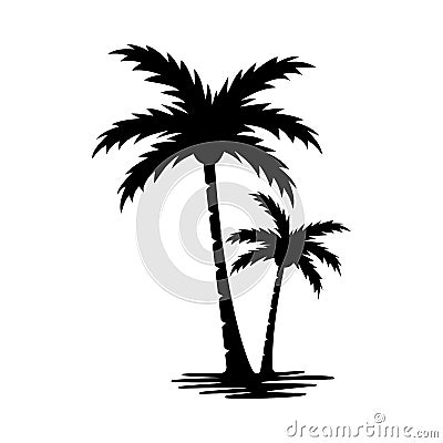 PALM TREE SILHOUETTE Vector Illustration