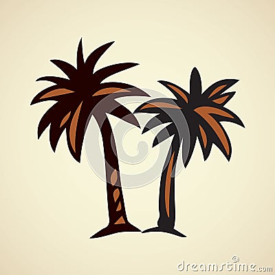 Palm tree. Vector drawing Vector Illustration