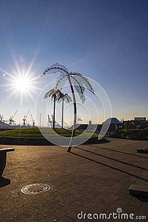 Palm Trees Of Park Fiction In Hamburg Editorial Stock Photo