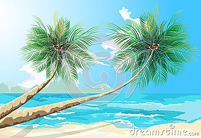 Palm trees scene Stock Photo