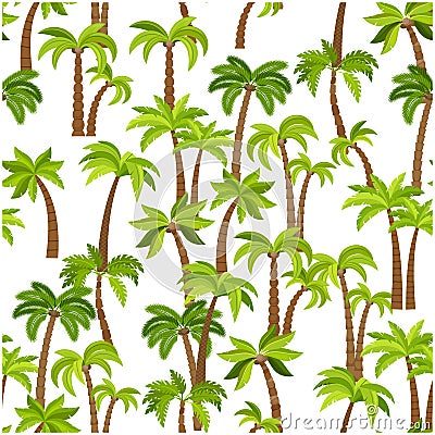 Palm trees seamless pattern Vector Illustration