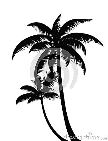 Palm trees silhouettes for decor. Vector Illustration