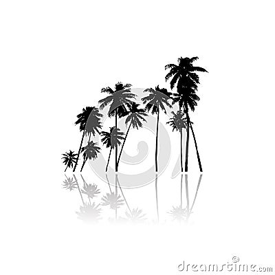 Palm trees vector silhouette Vector Illustration