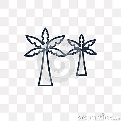 Palm vector icon isolated on transparent background, linear Palm Vector Illustration