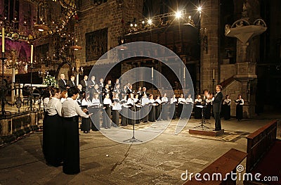 Palma de Mallorca cathedral main altar chorus Editorial Stock Photo